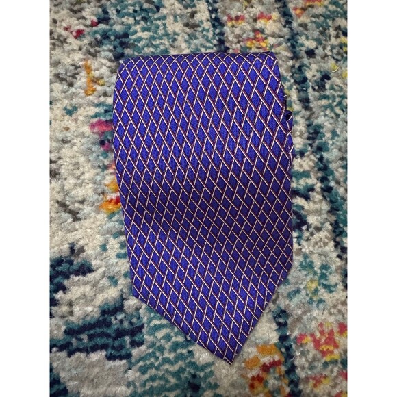 Lauren Ralph‎ Lauren Green Label Silk Tie Diamond Print - Picture 1 of 4